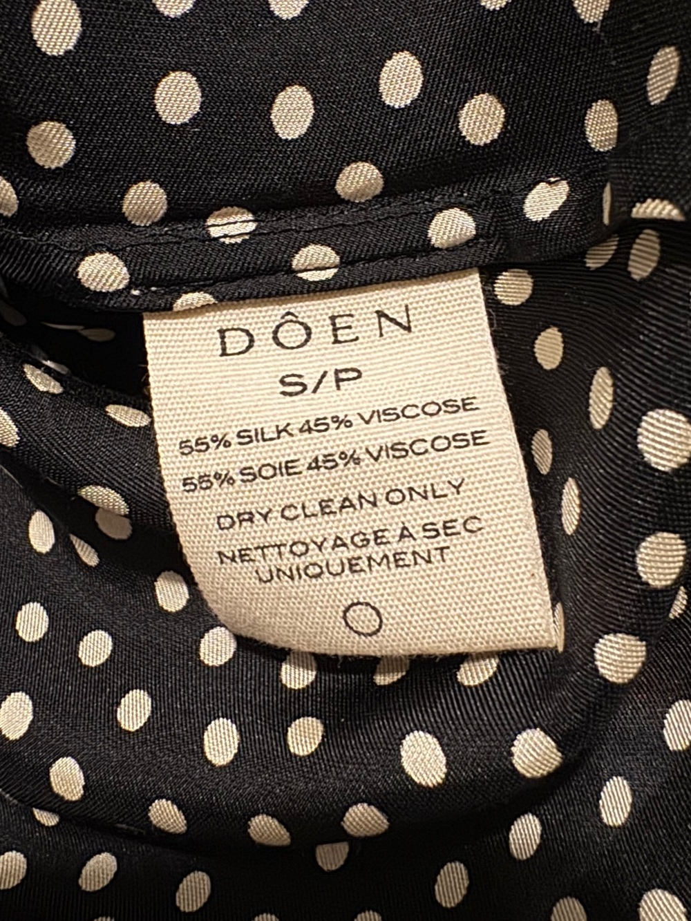 Doen Rosaria Dress Black Polka Dot Small - Picture 8 of 8